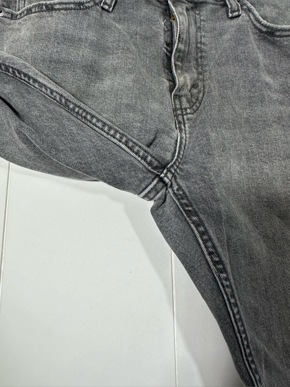 Levis Men’s 502 washed Black denim Size 30x30 slim Taper Fit Jeans - Picture 3 of 14